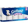 Sorbent Soft & Strong 3 Ply Toilet Paper 10 Pack