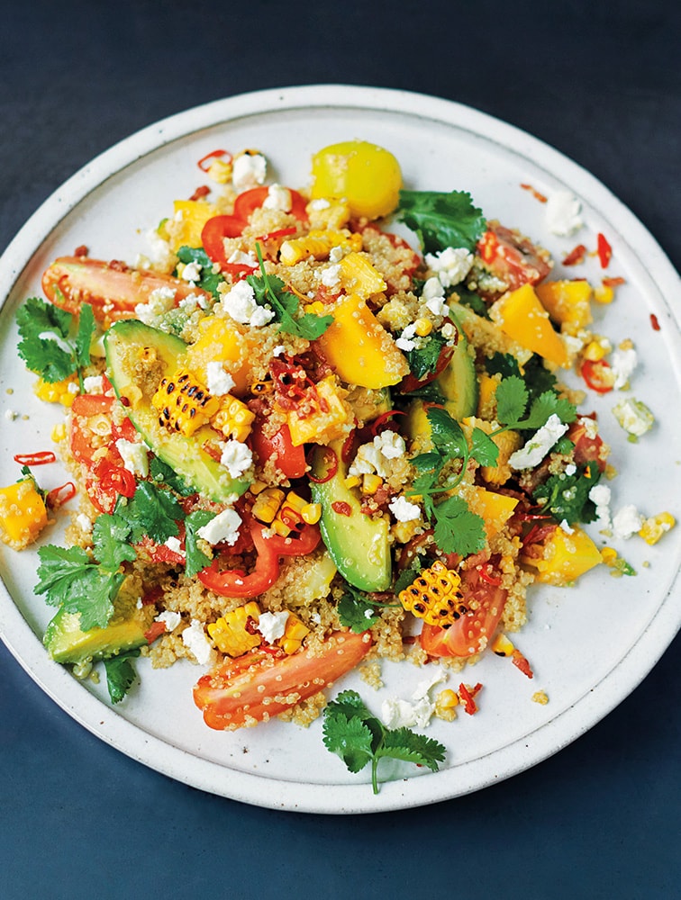 Jamie's Grilled Corn & Quinoa Salad, Mango, Herbs, Avo, Feta Recipe Woolworths